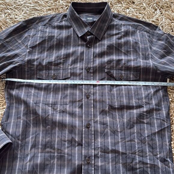 Boss Slim Fit Long Sleeve Shirt Plaid Size L - Picture 3 of 9